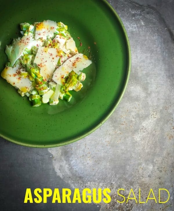 raw asparagus salad This raw asparagus salad is light but decadent and yet only takes ten minutes to make.