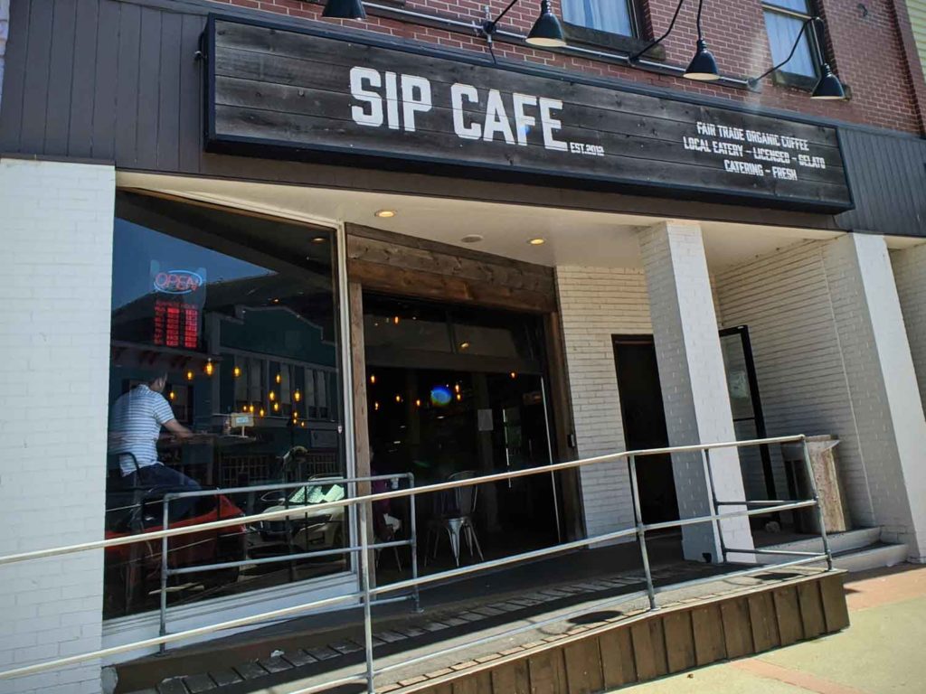 SIP Cafe in Yarmouth NS exterior from sidewalk