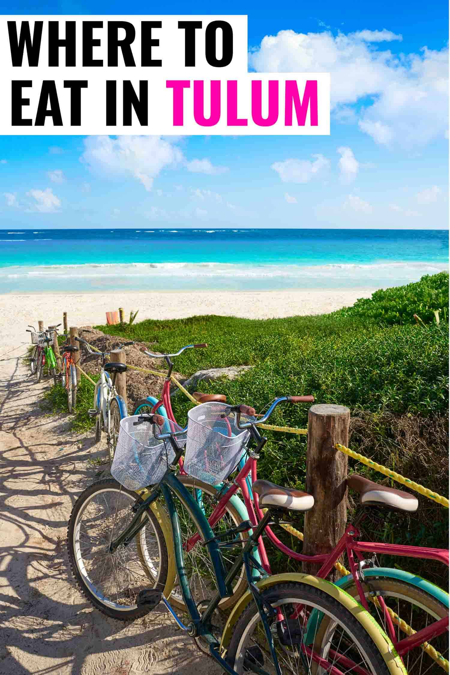 Tulum Mexico beach with bicycles