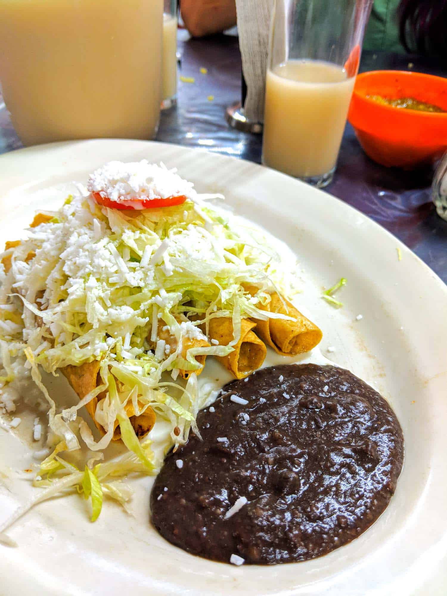 Tacos dorados from Mexico City, known as tacos fritos in Honduras.