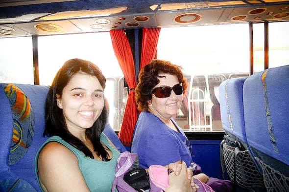 two women on a bus