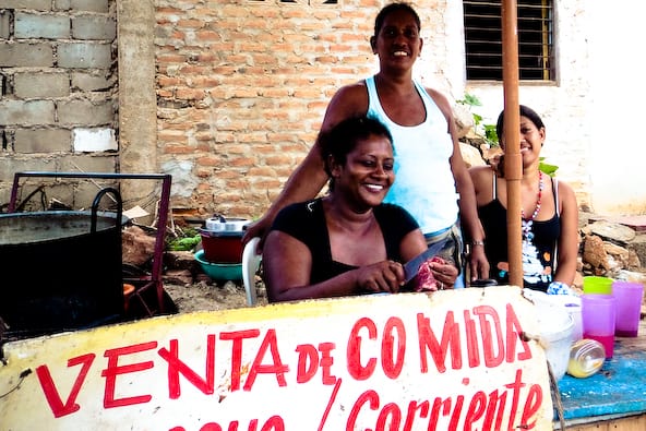 two women selling streetfood