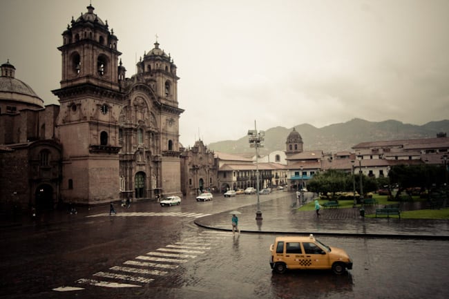 Cusco Peru in the rain