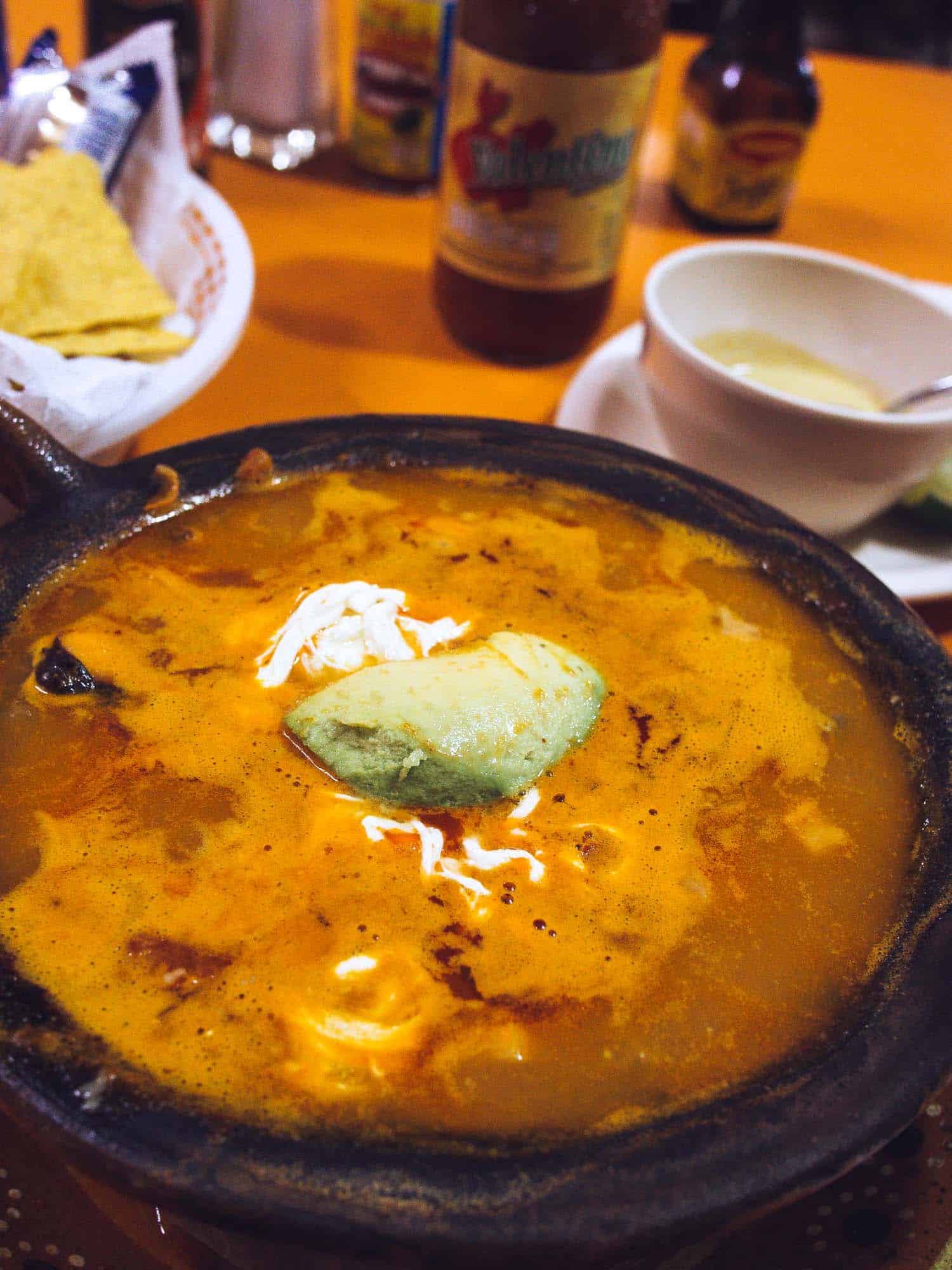 La Bomba Jarocha seafood stew called cazuela.