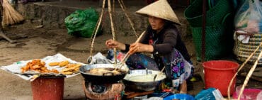 Street food vendor in Saigon Ho Chi Minh City Vietnam
