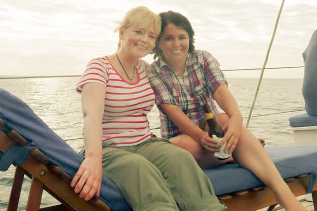 lorna and ayngelina on boat