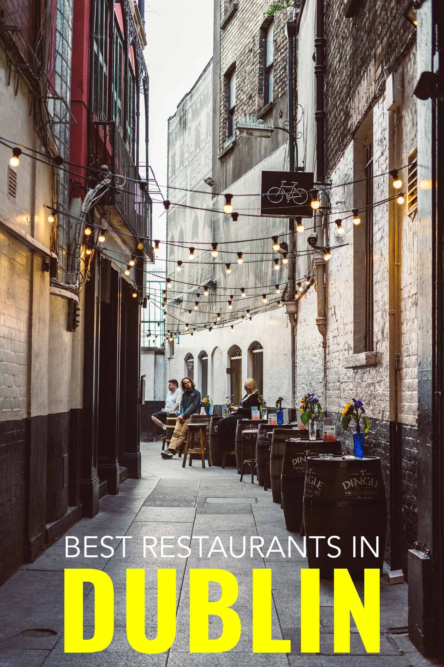 Alley where locals are eating in some of the best places to eat in Dublin