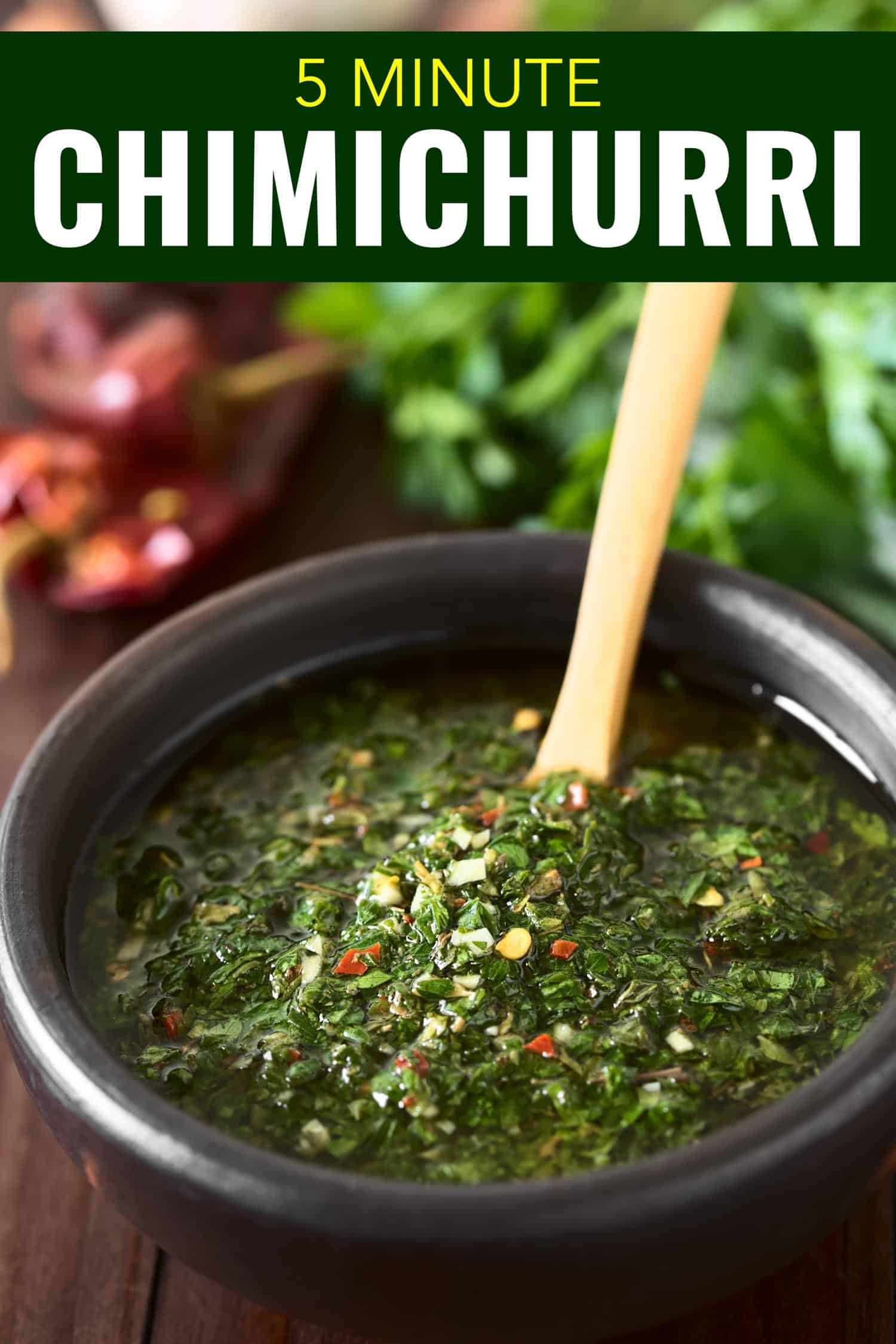 Chimichurri in a small jar