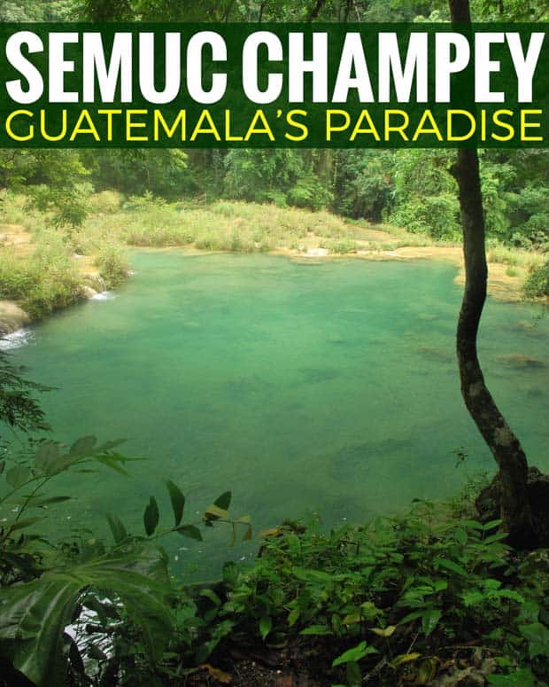 Semuc Champey in Guatemala is a popular travel destination with a beautiful series of stepped, turquoise pools that travelers swim in.