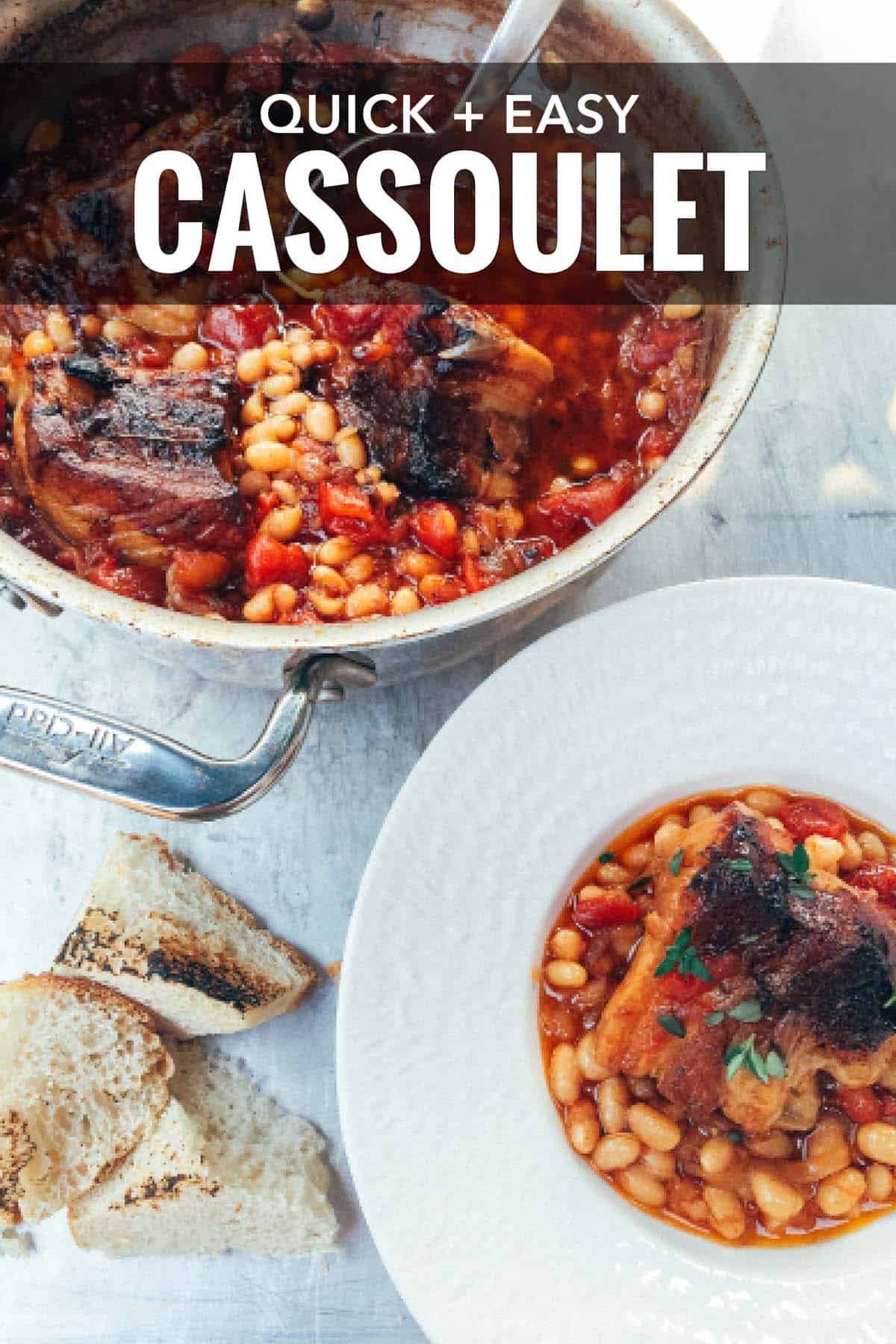 So easy! This cassoulet recipe can be made ahead of time and is so delicious.