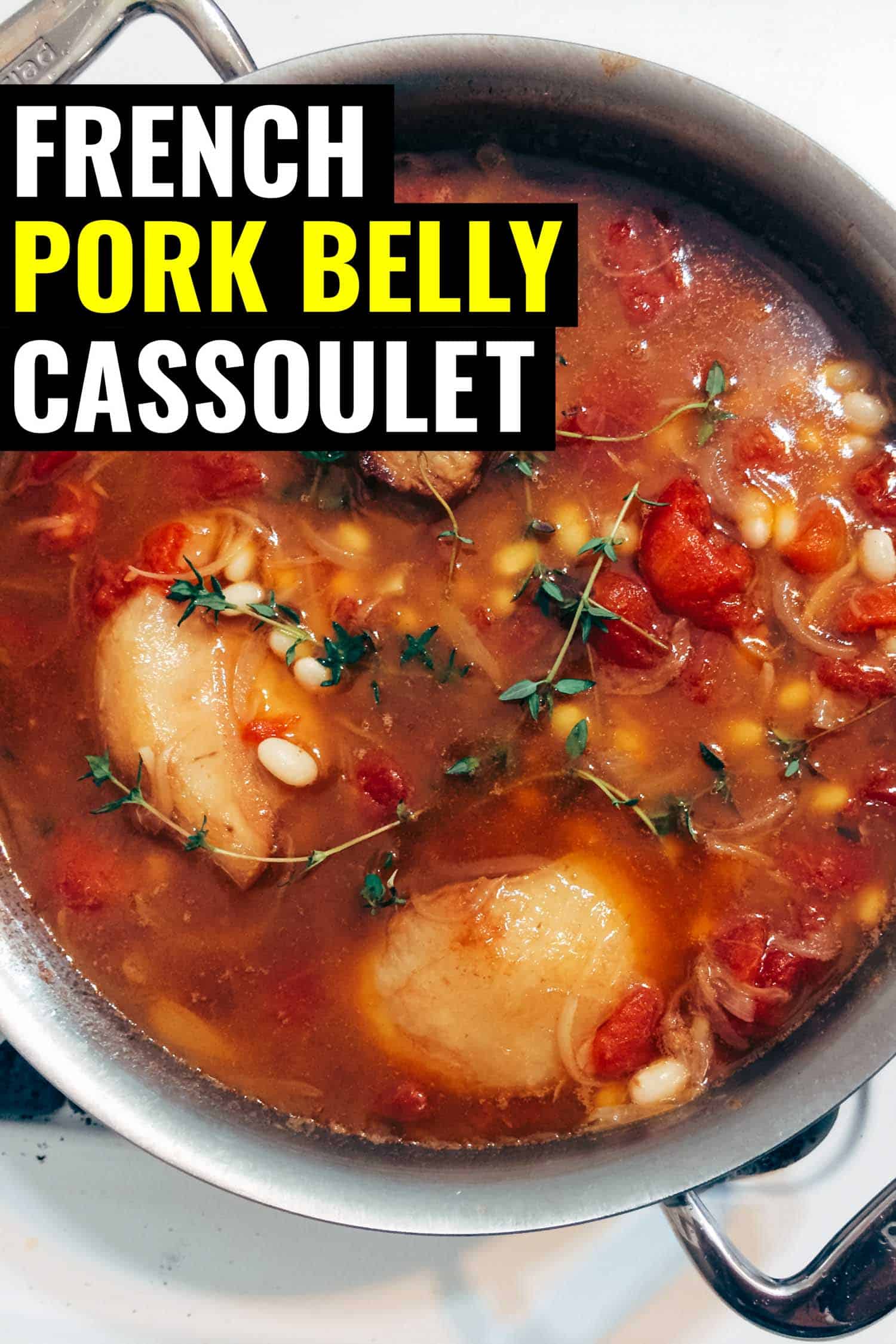 French cassoulet in a pot on the stove