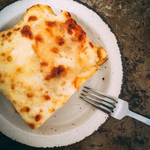 squash lasagna on a plate