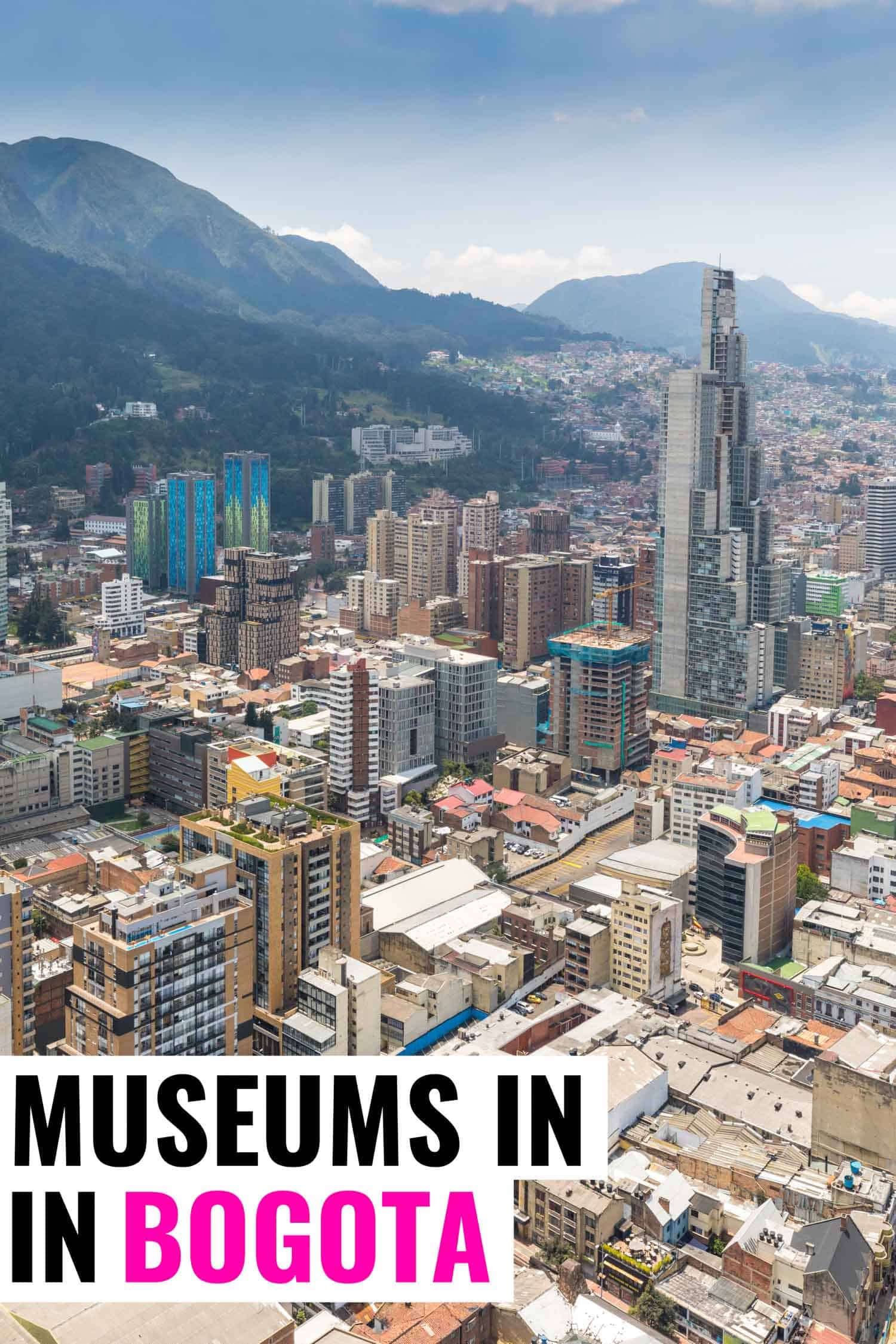 Skyline aerial view of Bogota Colombia