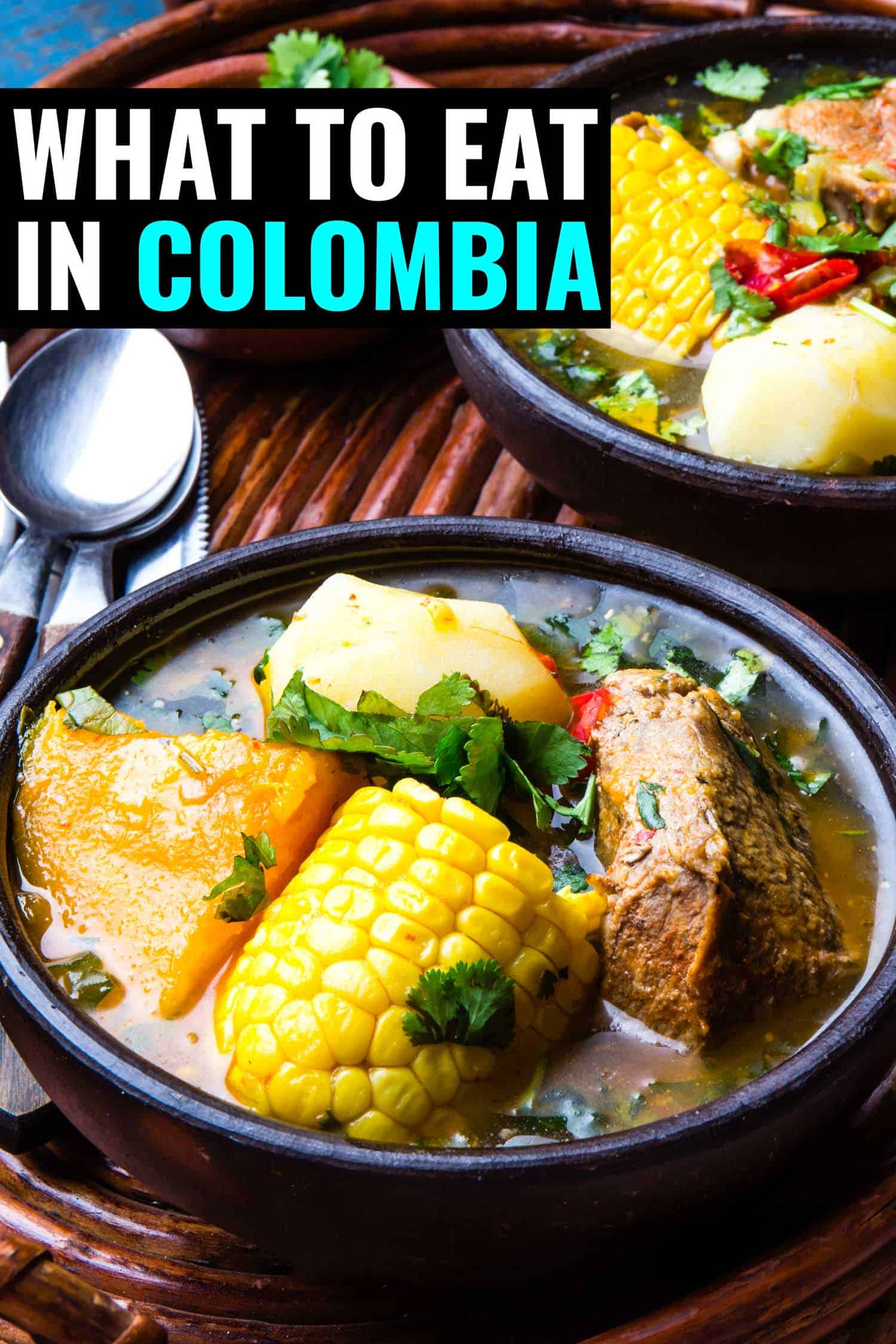 Bowl of ajiaco a traditional Colombian soup