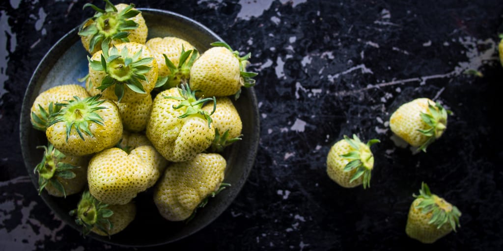 pickled green strawberries