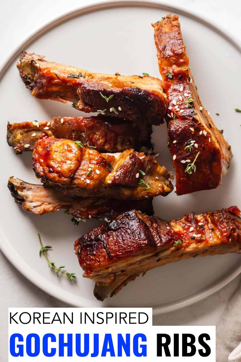 ribs on a white plate