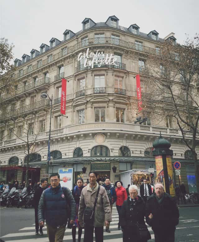 Gourmet food at Galeries Lafayette with a four floor food hall.