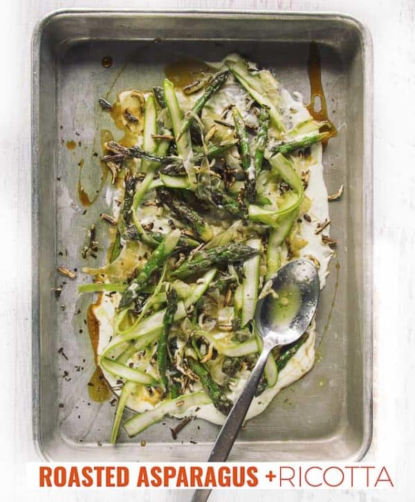 oven roasted asparagus This oven roasted asparagus recipe is perfect for entertaining with decadent whipped ricotta. But it's easy as most of the work is done in advance.