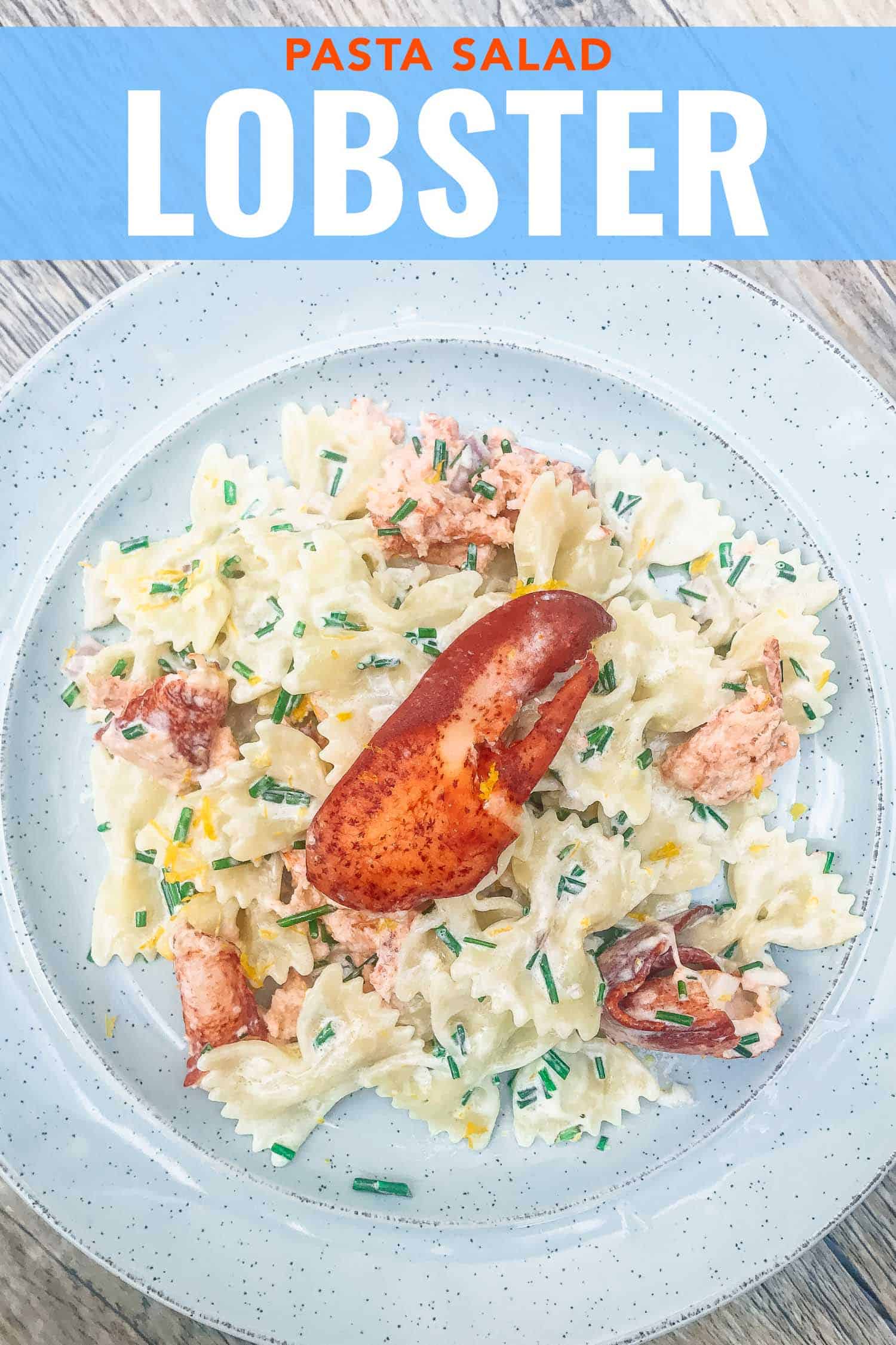 Bowtie pasta with lobster and mayo salad