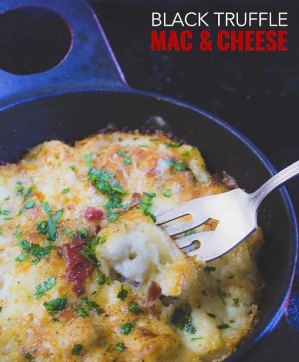 black truffle mac and cheese This black truffle mac and cheese is decadent enough to entertain but so easy to make on a weeknight.