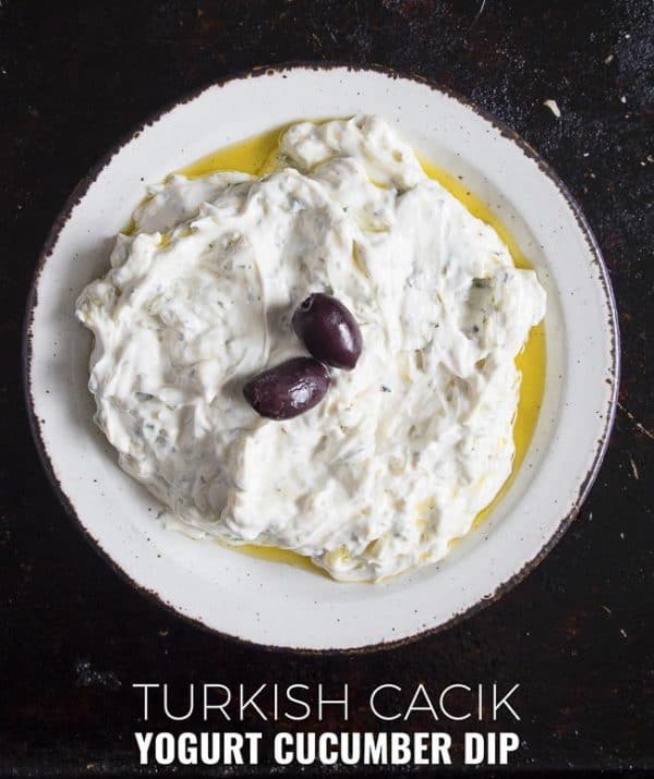 turkish cacik recipe header This turkish cacik recipe uses strained yogurt, cucumber and mint and is so easy to make at home.