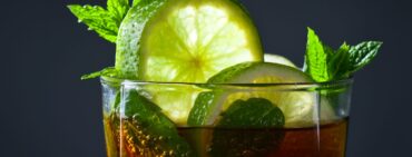 Cuba libre on black background