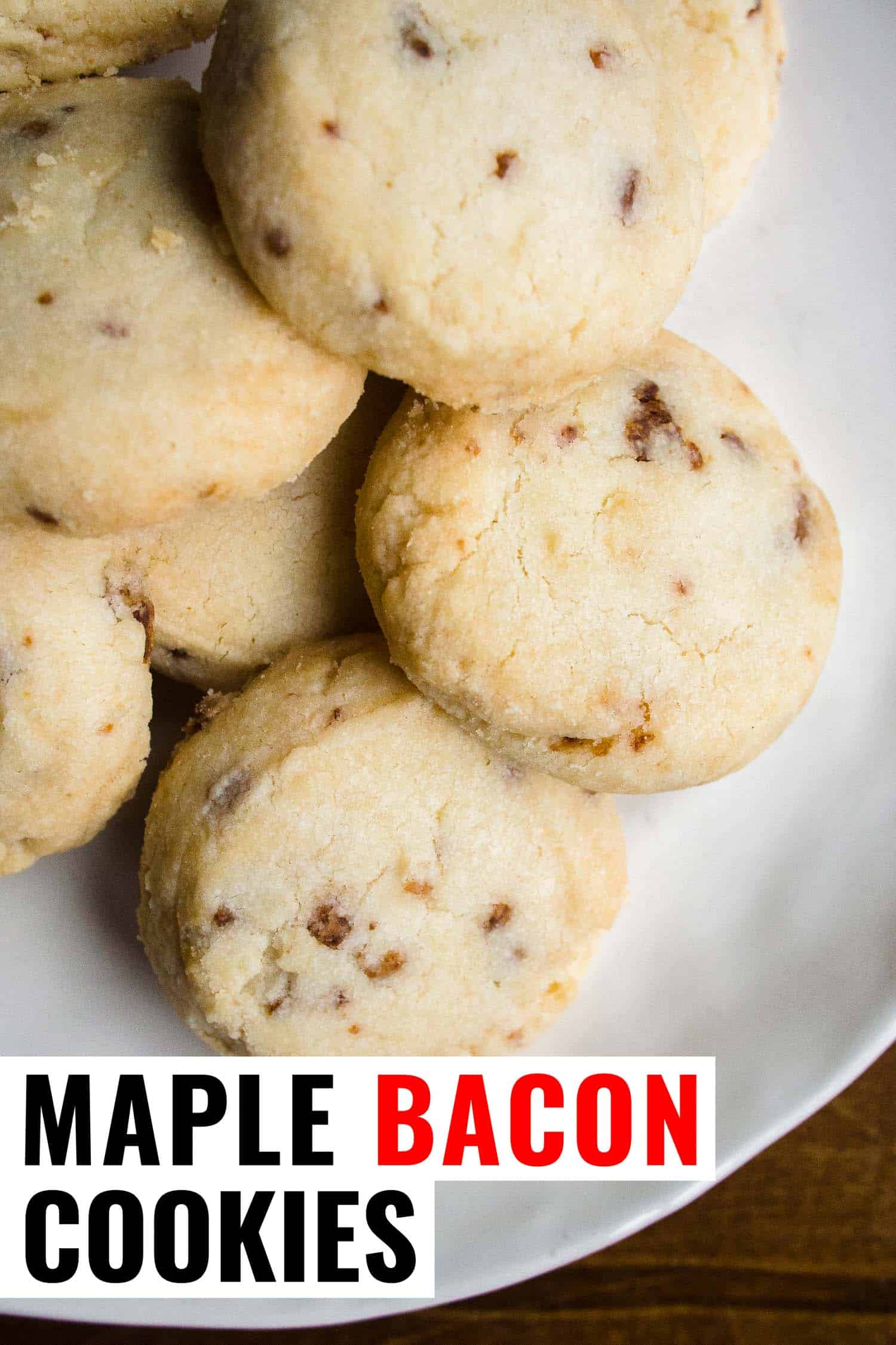 maple bacon shortbreads on a plate