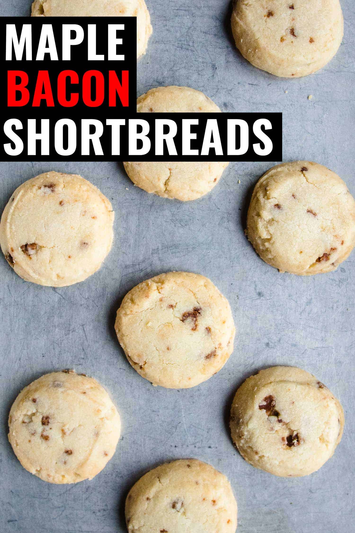 Maple bacon cookies read on a sheet pan