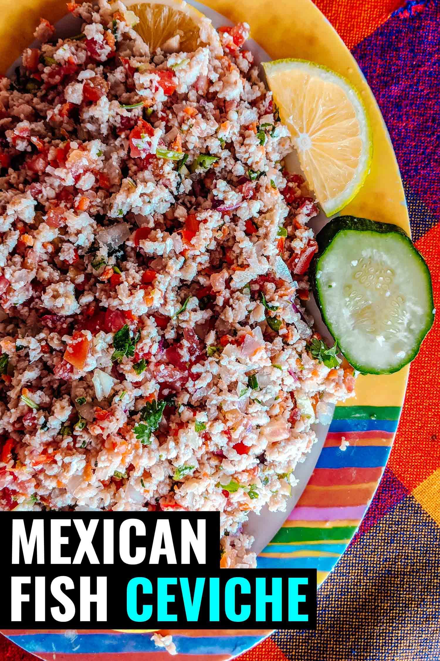 Colima-style Mexican ceviche on a table.