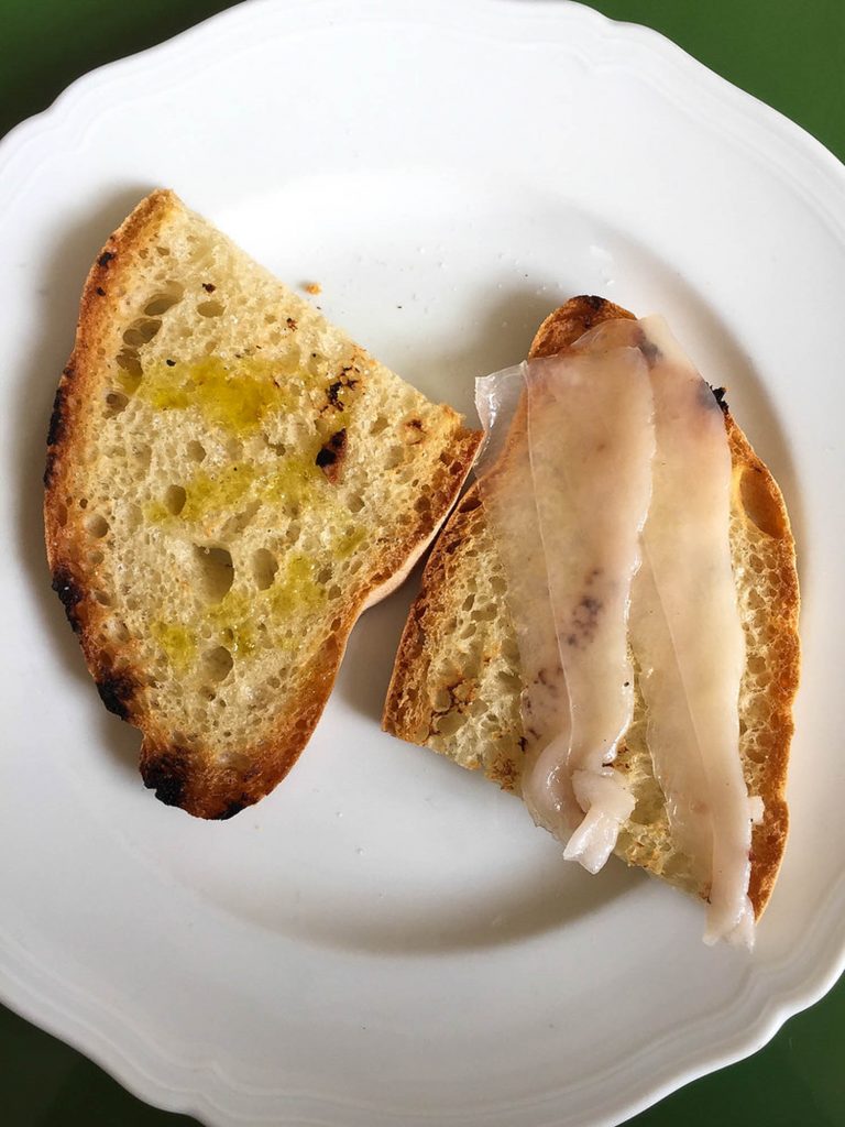 Lardo on bread