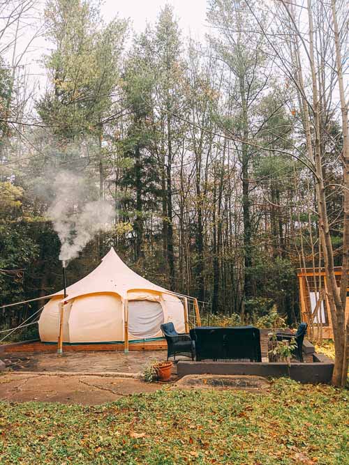 Stay in a yurt while exploring the Grey County Saints and Sinners trail.