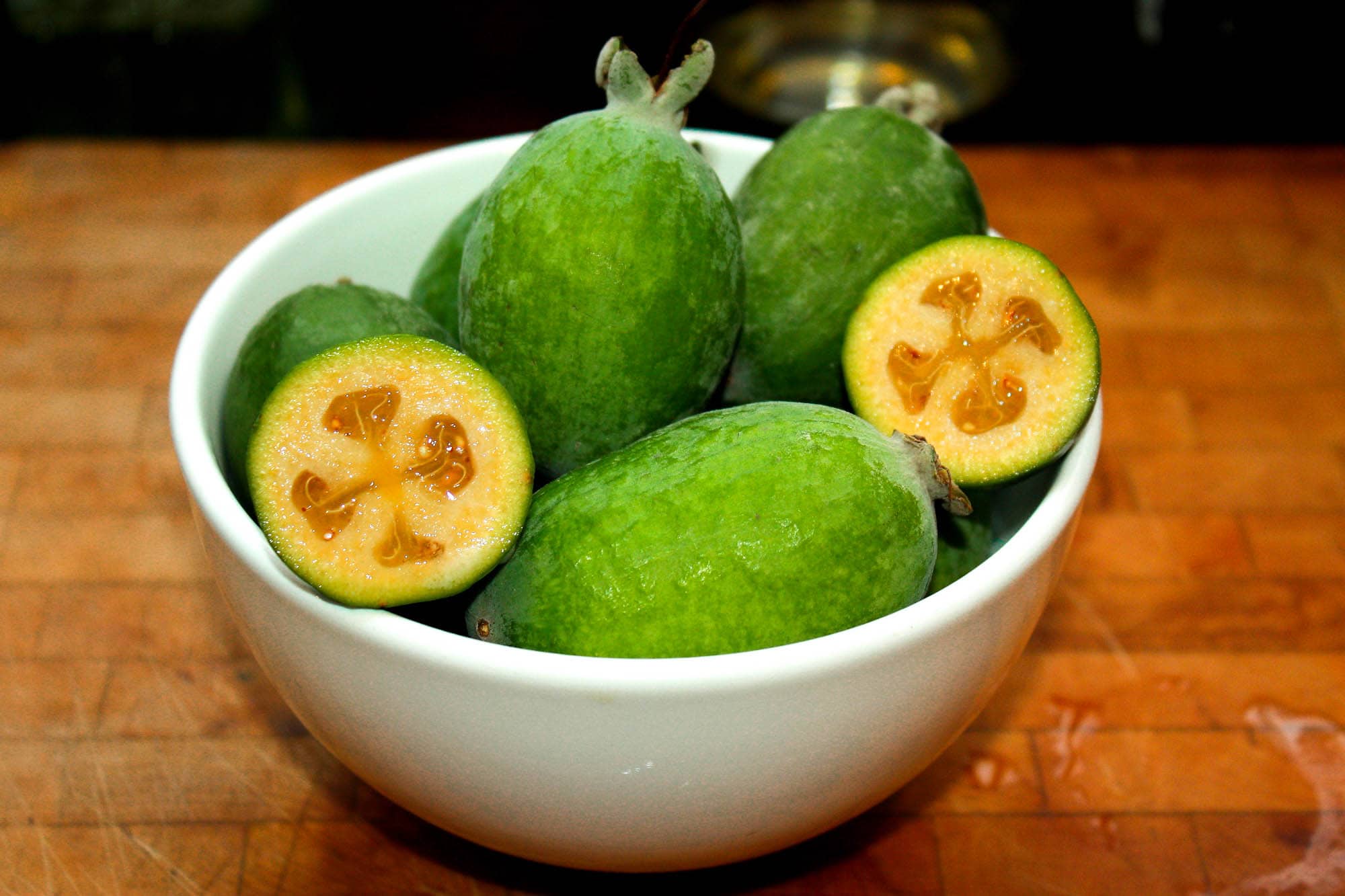 Feijoa aka guavasteen is one of the tastiest exotic fruits from South America.