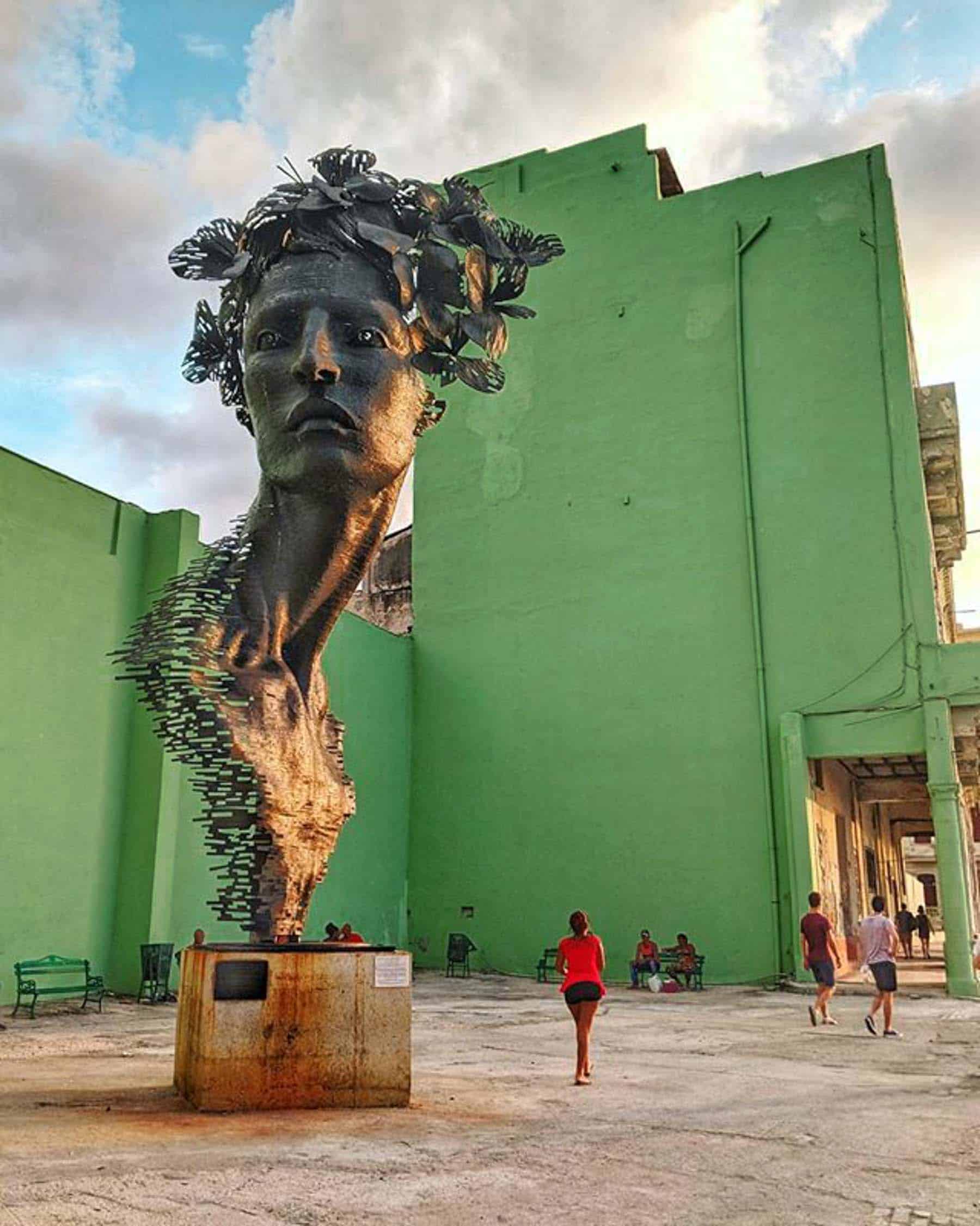 Sculpture on the malecon in Havana, Cuba