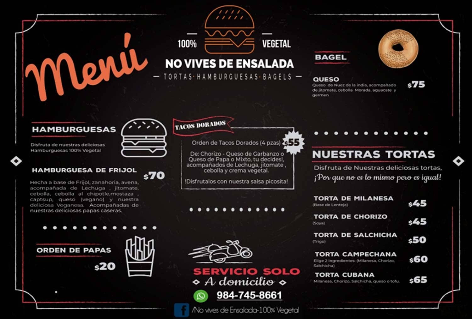 Vegetarian delivery restaurant in Playa del Carmen