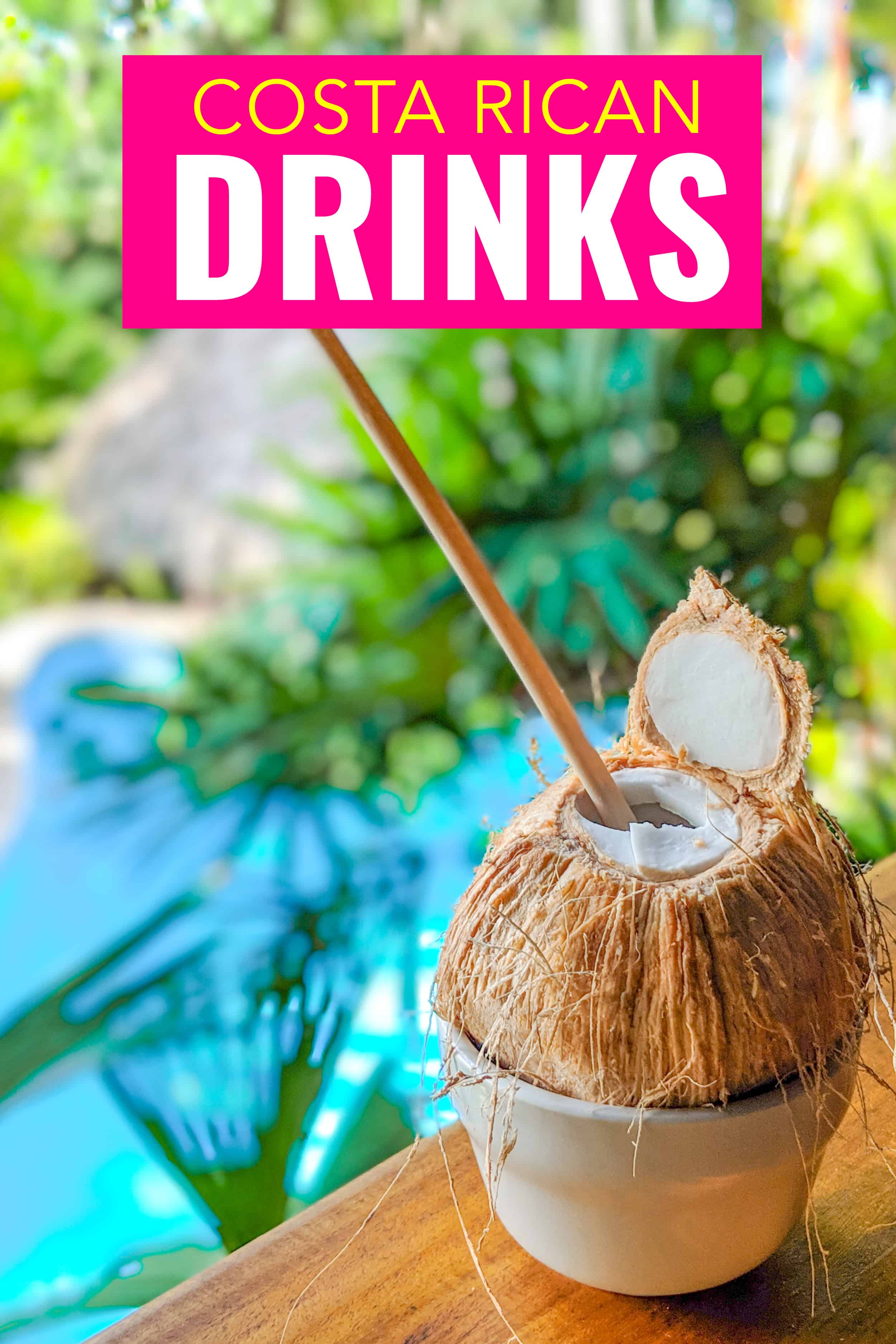 Traditional Costa Rican drinks with coconut