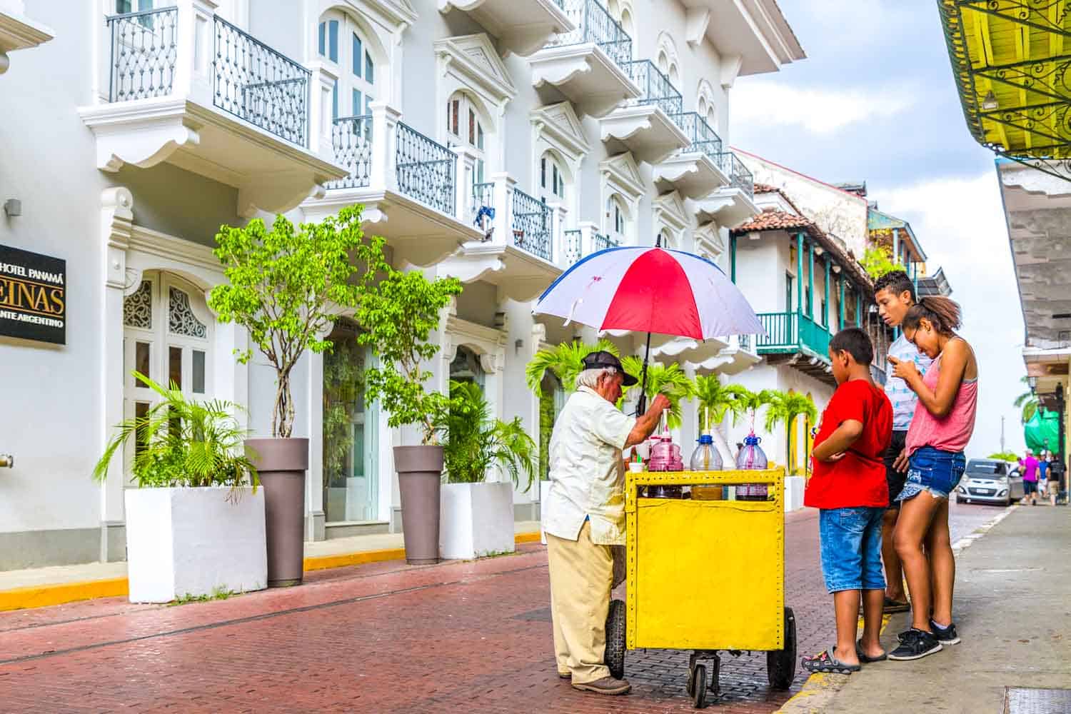 Panama desserts include this street food ice cream.