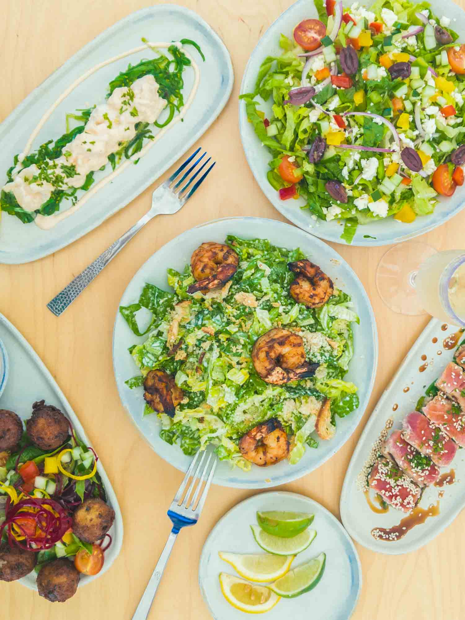 Overhead shot of traditional Anguilla food.