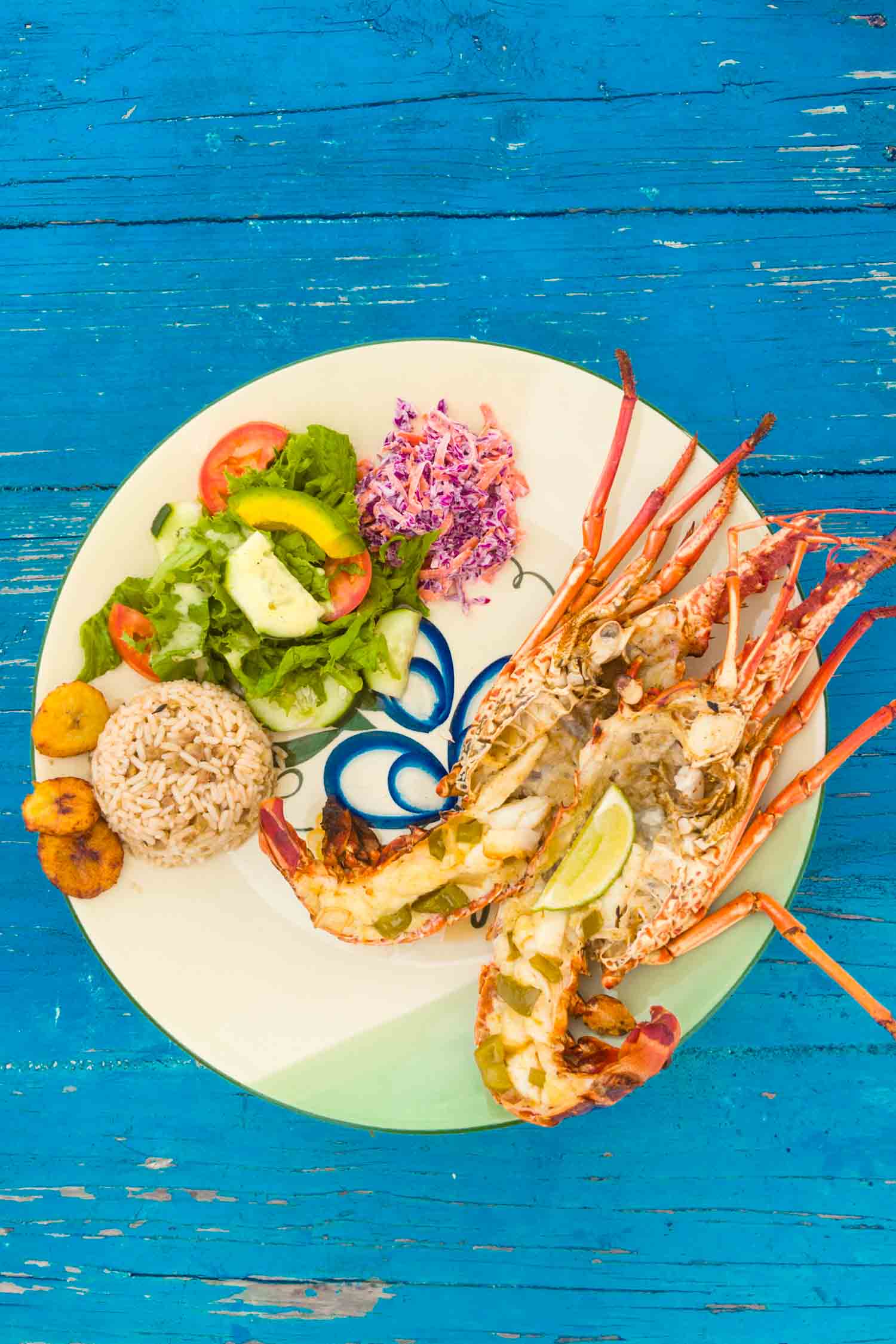 Caribbean lobster dinner in Anguilla.