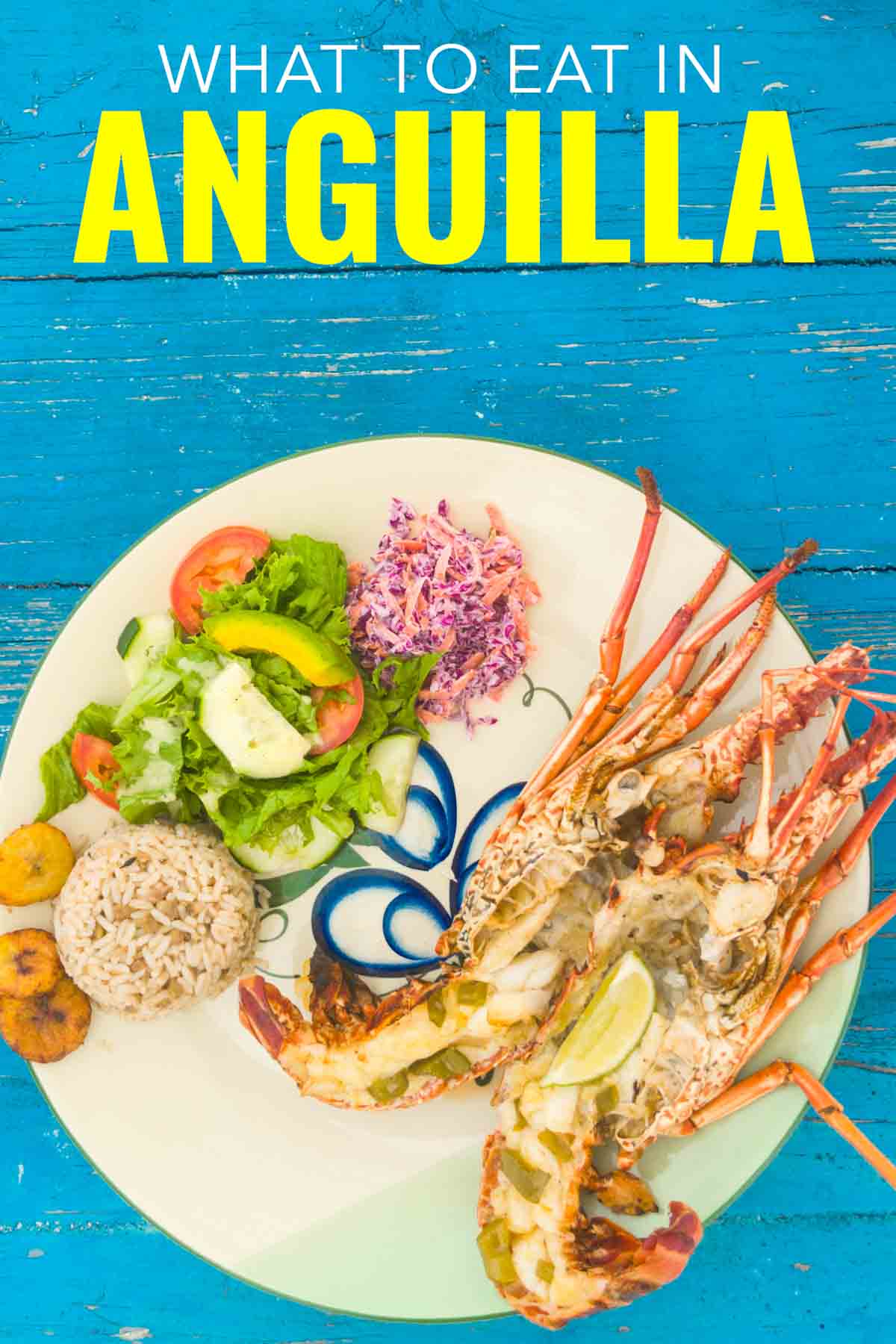 Anguilla food fresh Caribbean lobster.