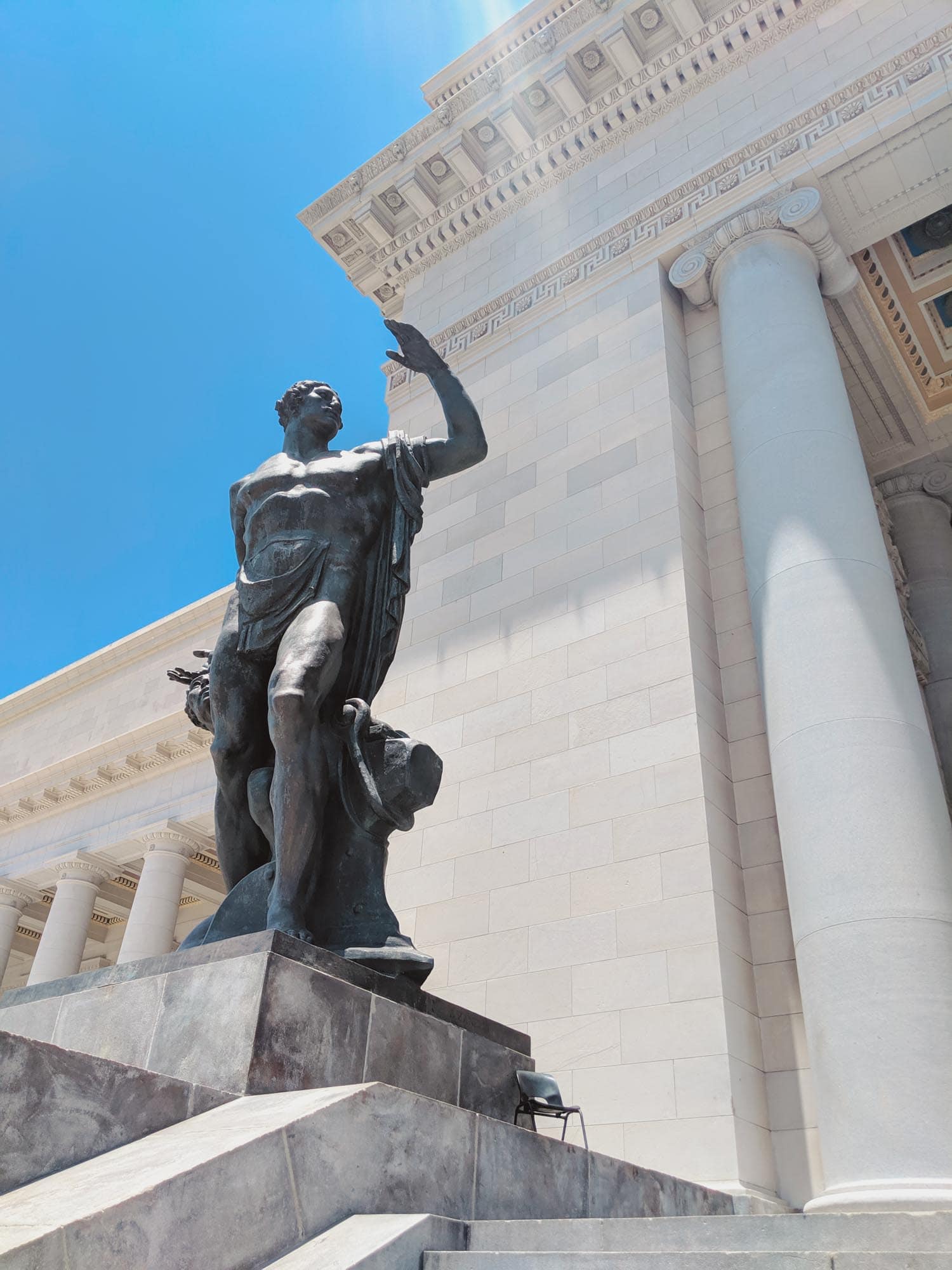 Bronze statue outside the Cuba capitol building in Havana.