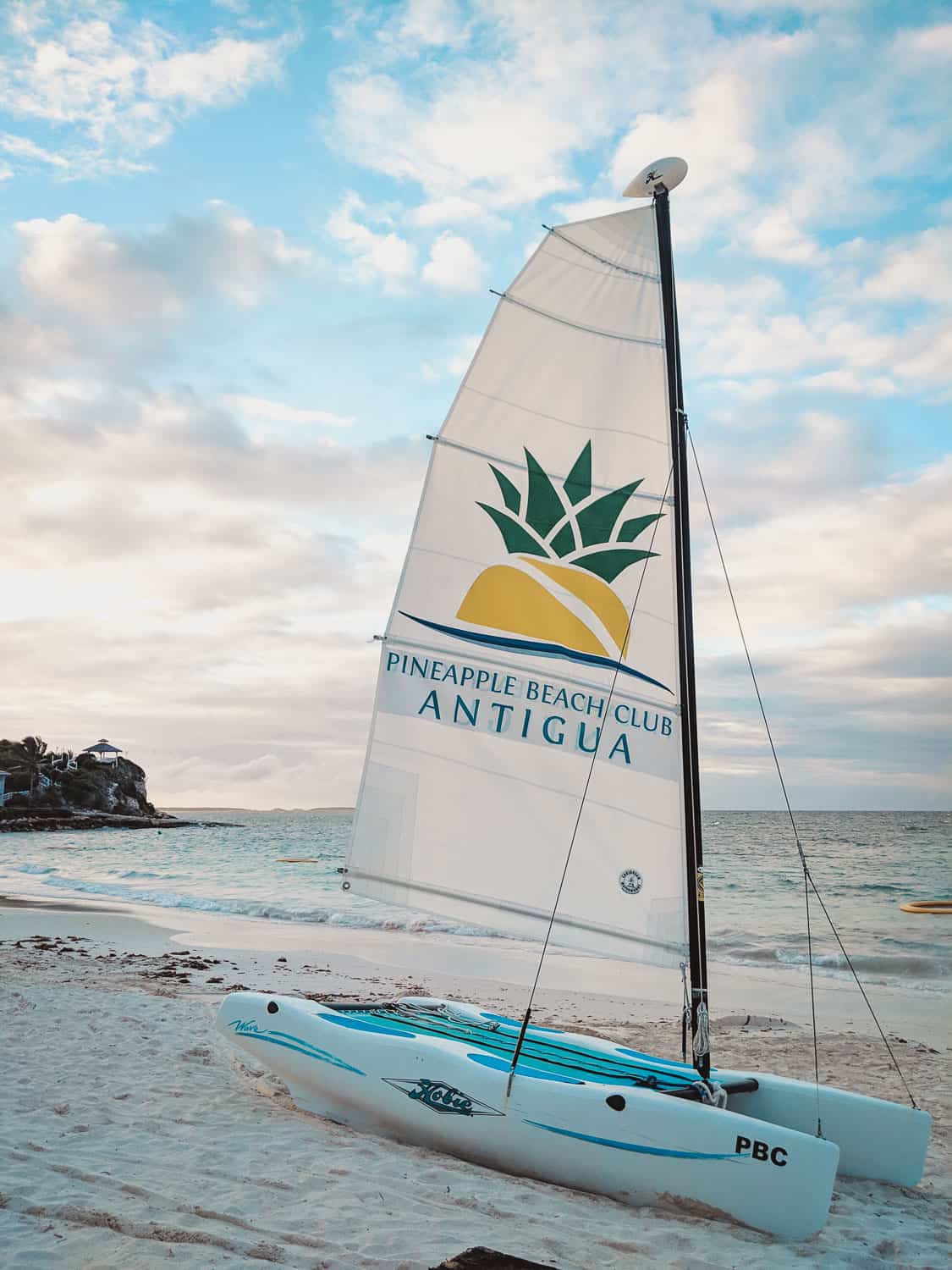 Pineapple Beach Club windsail on Antigua Island.