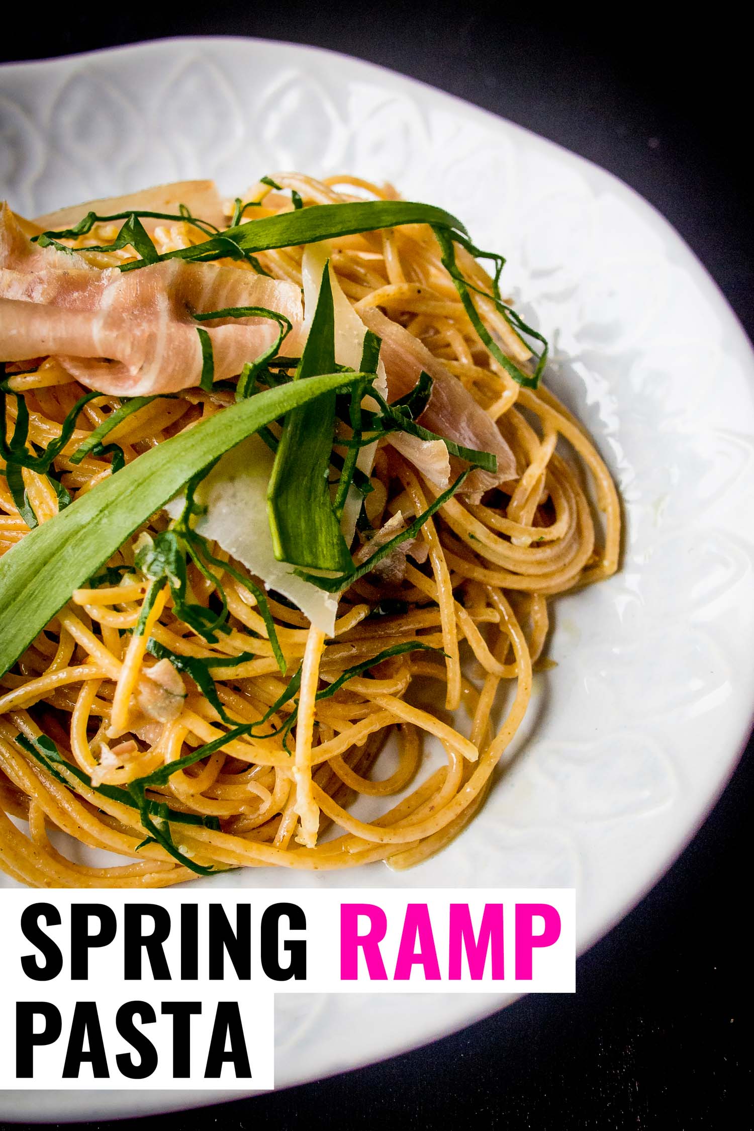 ramp pasta with prosciutto and parmesan
