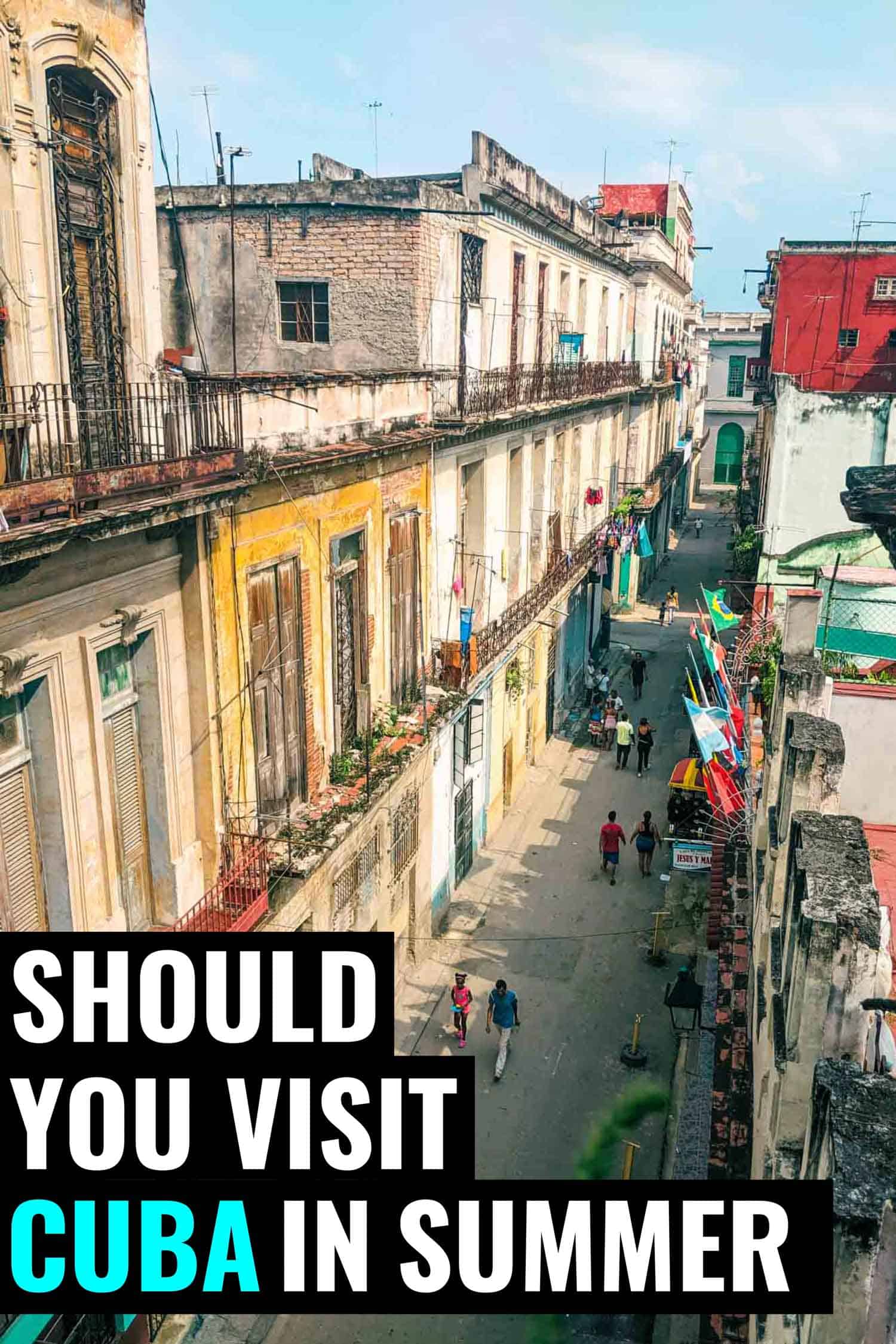 Street view of old Havana in the summer in Cuba