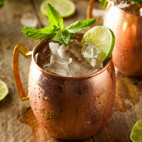 Icy Cold Moscow Mules with Ginger Beer and Vodka