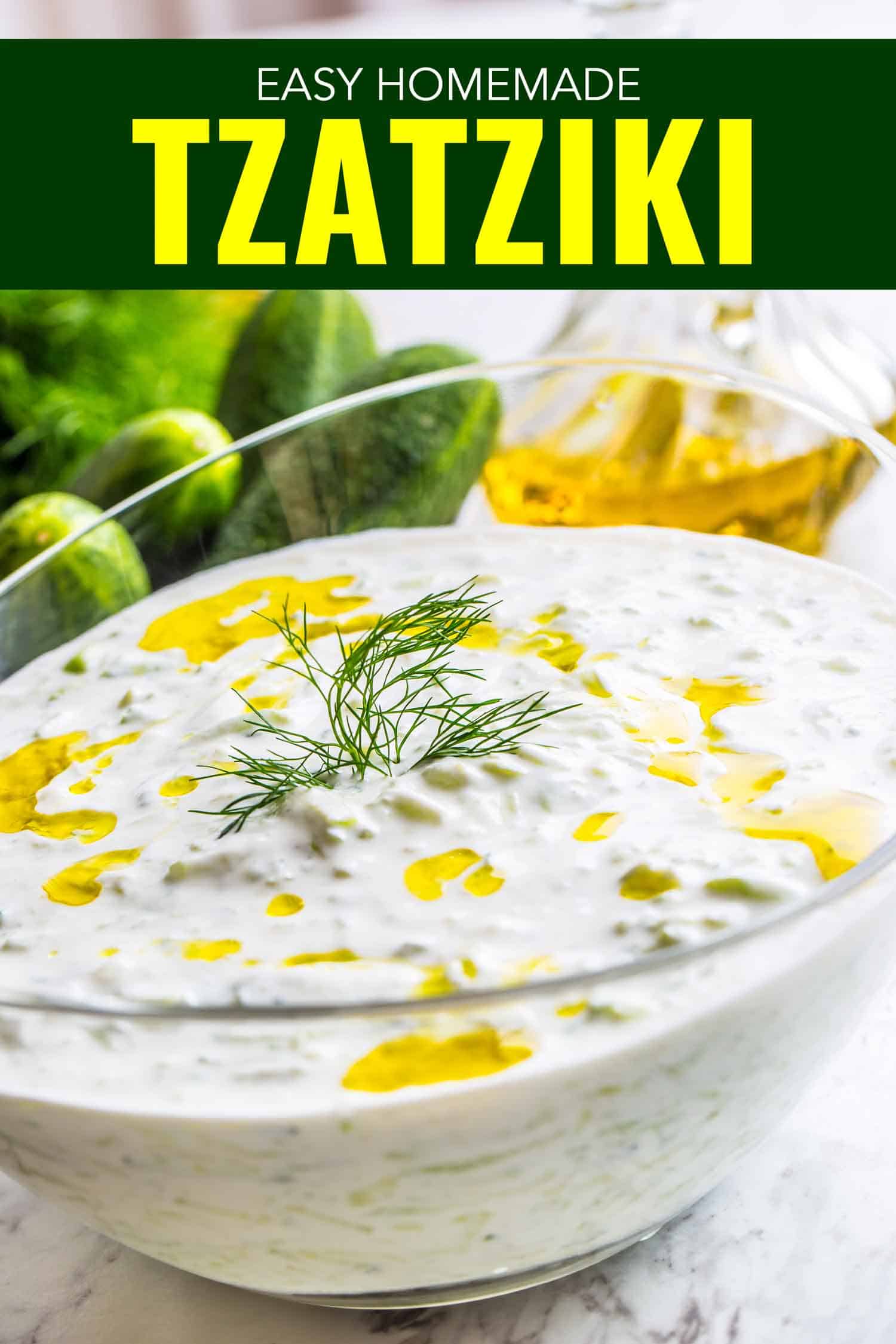 This healthy greek tzatziki recipe using greek yogurt is so easy to make you'll wonder why you ever bought it premade.