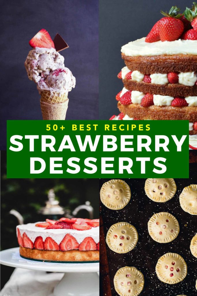 Collage of popular strawberry desserts