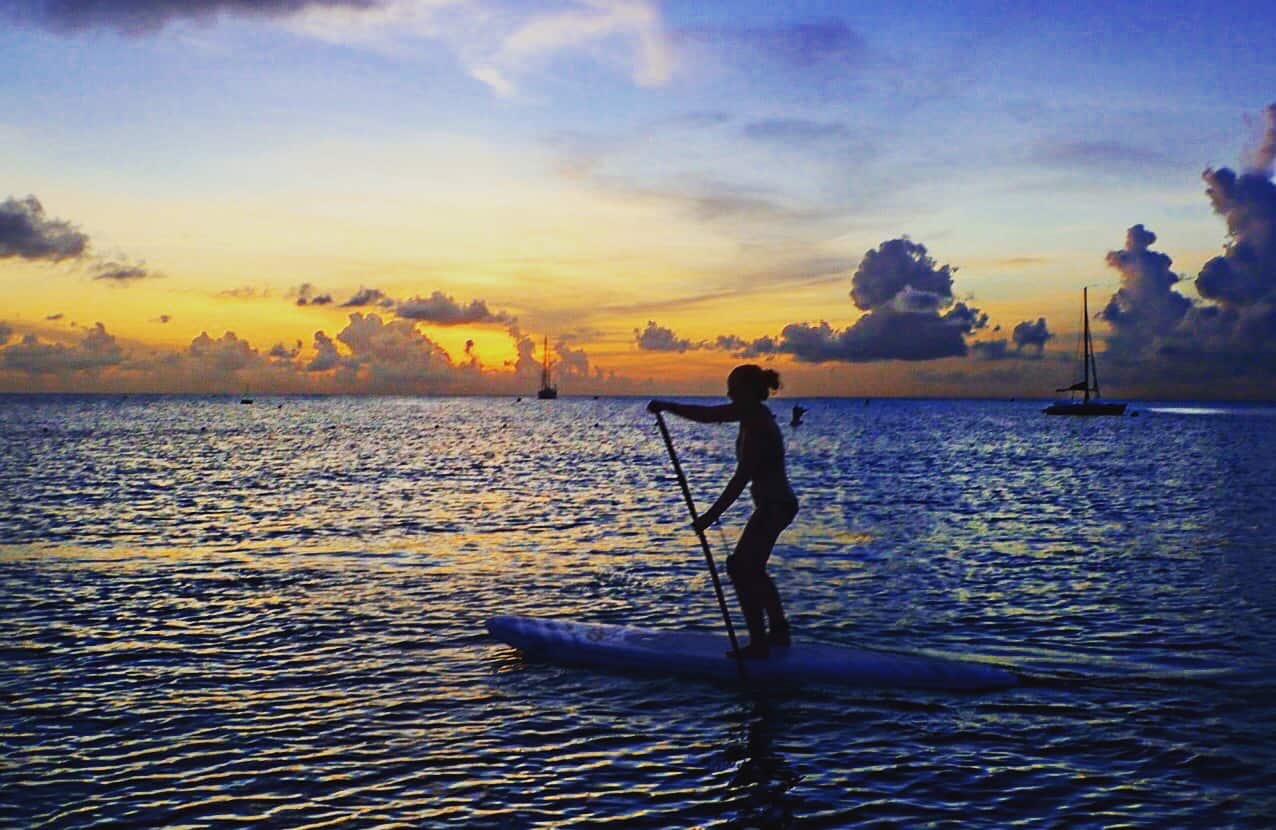 Stand up paddleboard in Carlisle Bay in Barbados