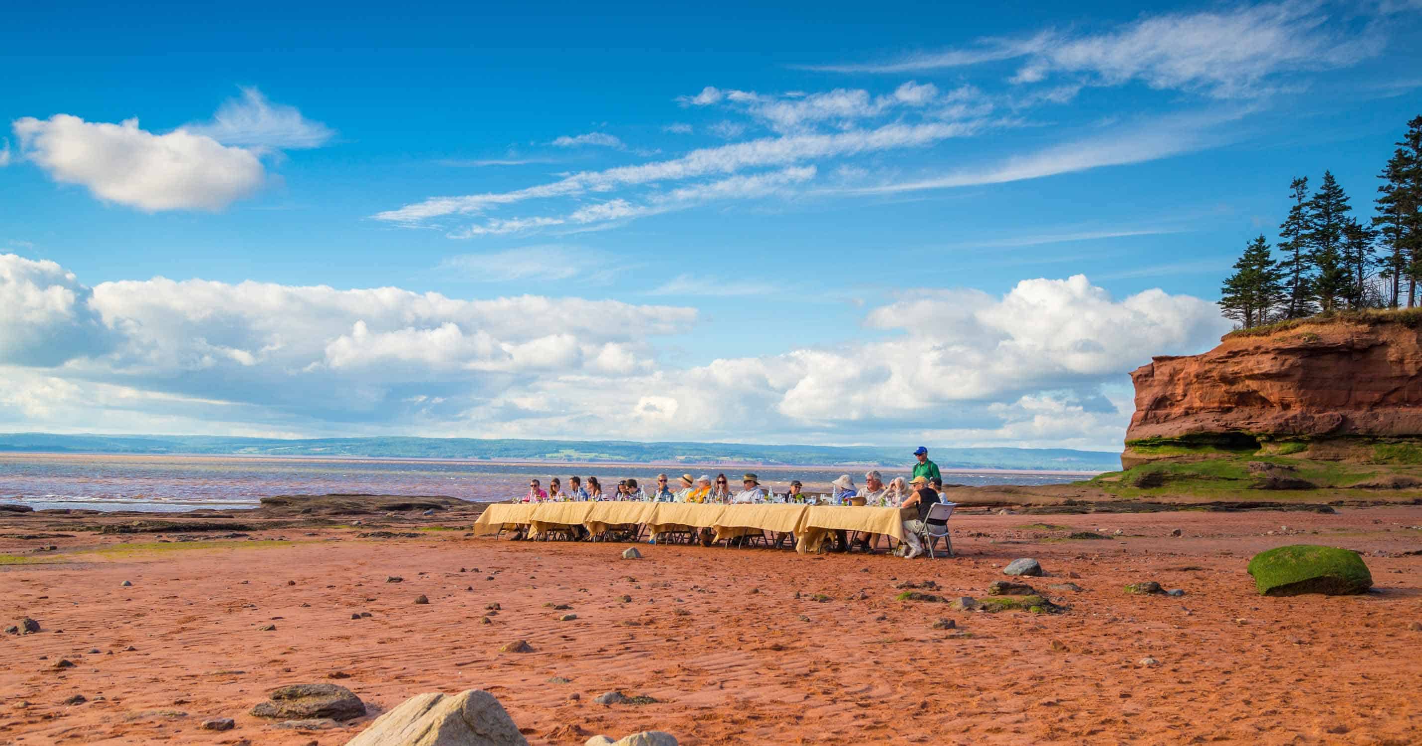 Dining on the ocean floor at Burntcoat Head in Nova Scotia Canada