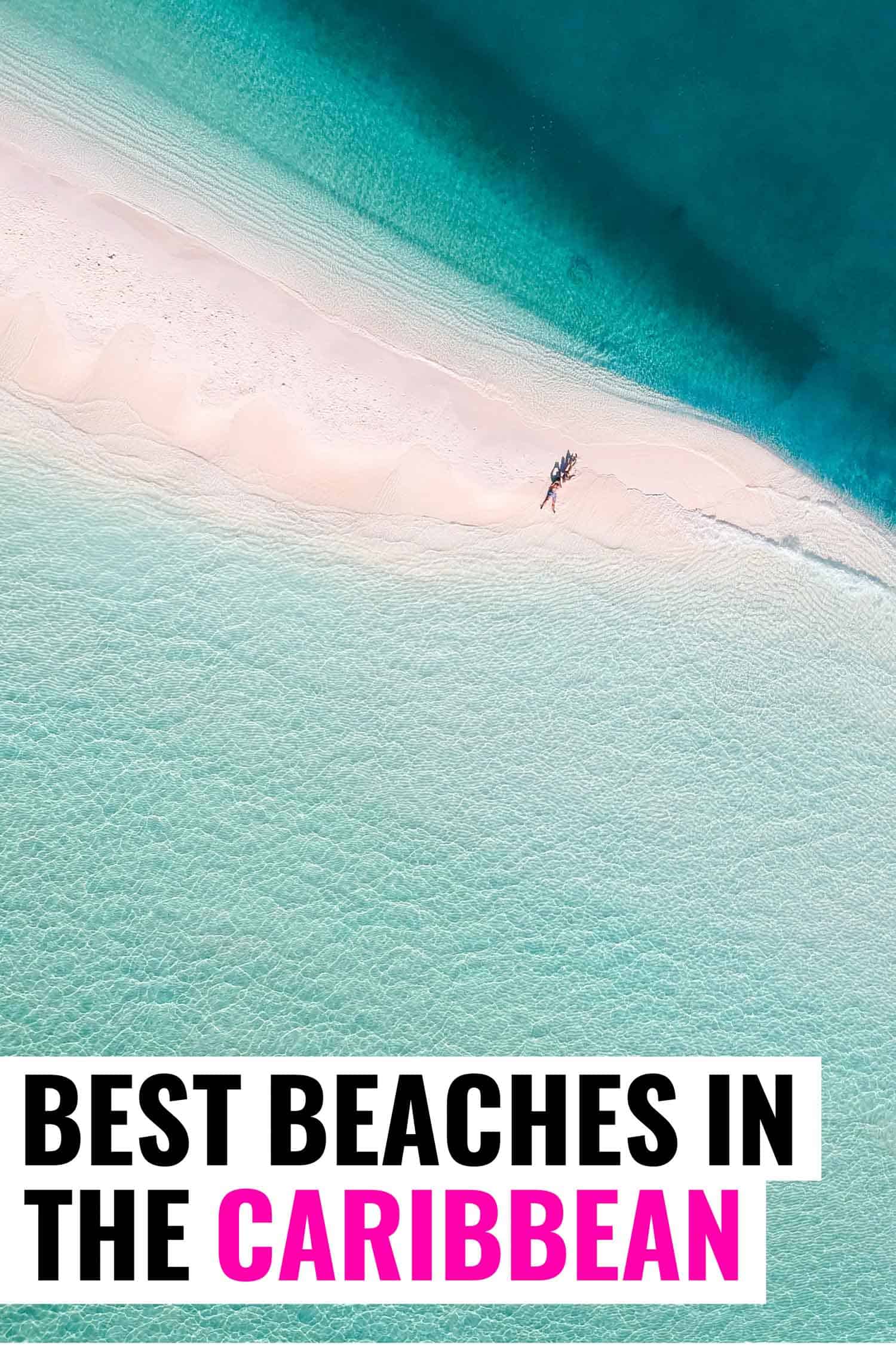 Aerial view of a Caribbean beach