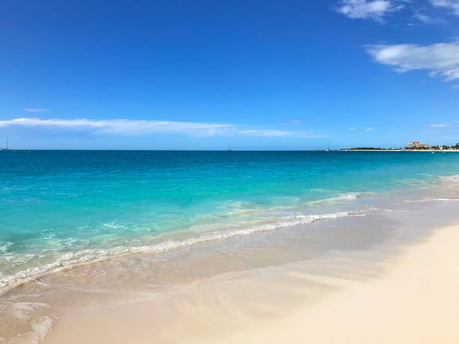 Grace Bay beach shore in Turks and Caicos